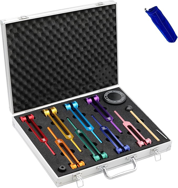 Chakra Tuning Fork Set, 8 Color